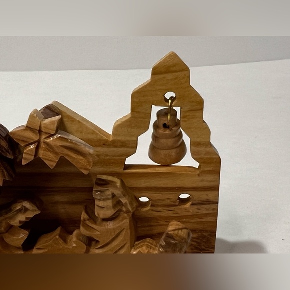 Bethlehem Mini Olive Wood Nativity Scene Carved Manger Scene VTG Christmas Decor - Picture 11 of 11